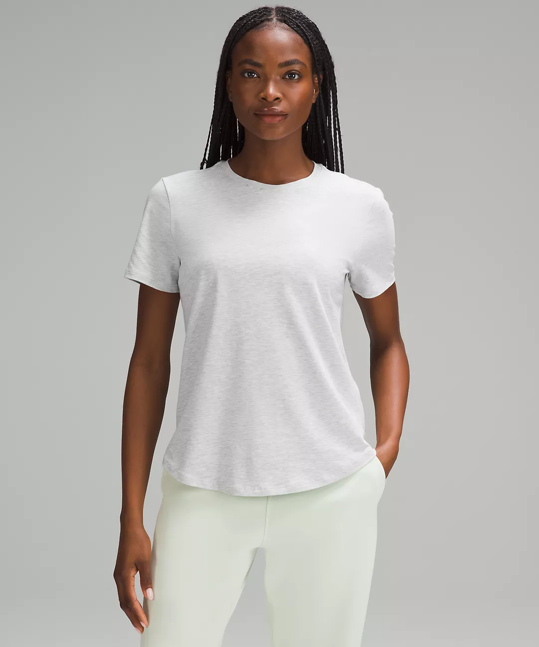 Love Curved-Hem Crewneck T-Shirt