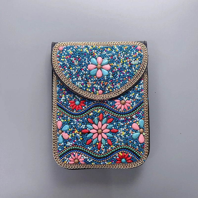 Women's Pu Leather Flower Vintage Style Classic Style Square Magnetic Buckle Phone Wallets