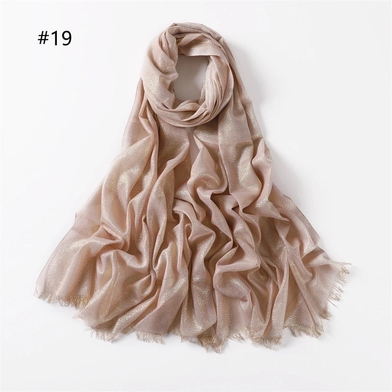 Women's Fashion Solid Color Rayon Cotton Linen Scarves