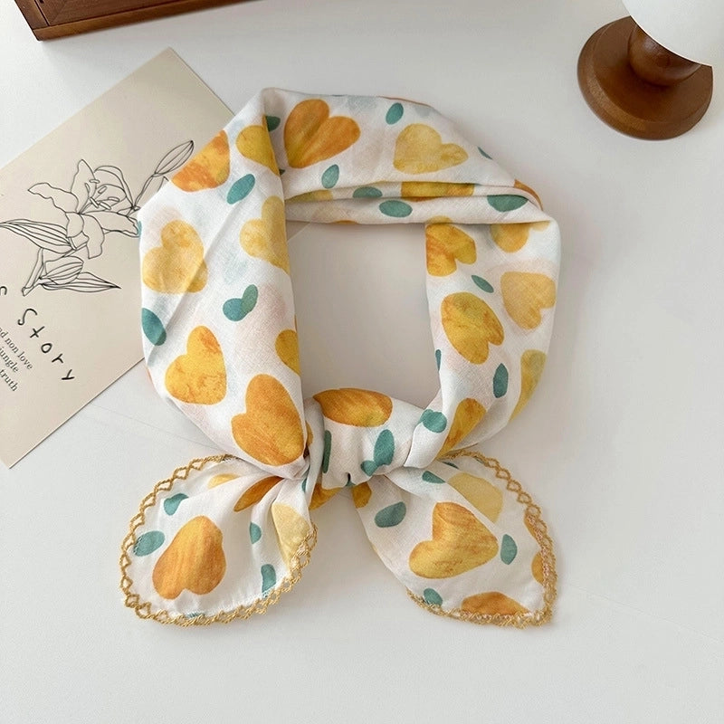 Women's Elegant Sweet Printing Cotton And Linen Silk Scarf