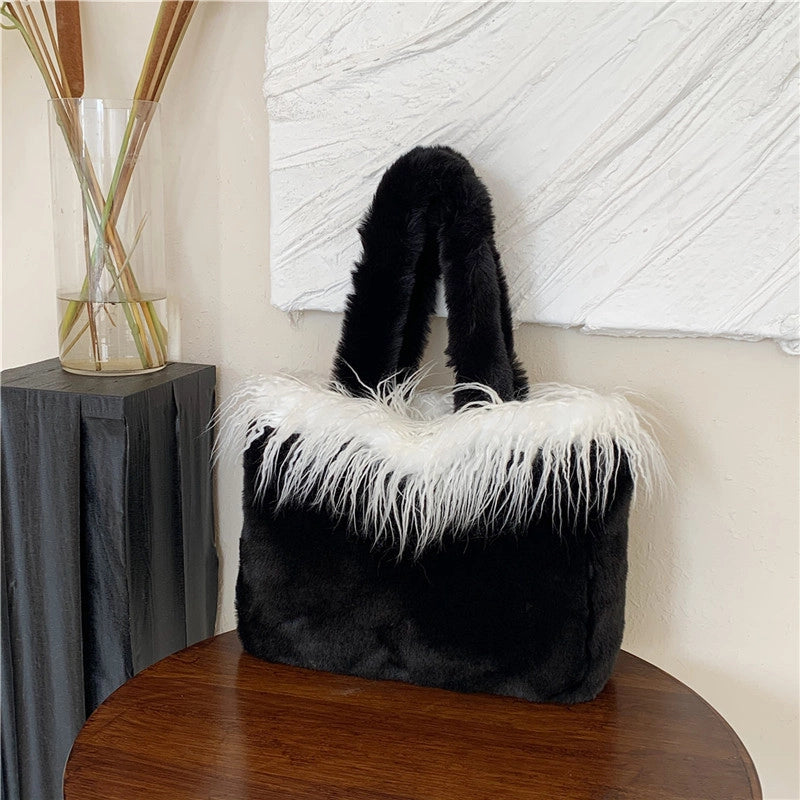 Shoulder Bag Plush Bag Large Capacity Totes Fashion Simple Trendy Temperament Underarm Bag