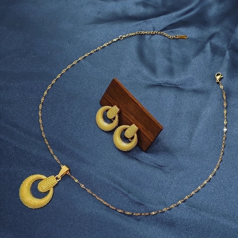 Elegant Classical Geometric 304 Stainless Steel Plating Jewelry Set