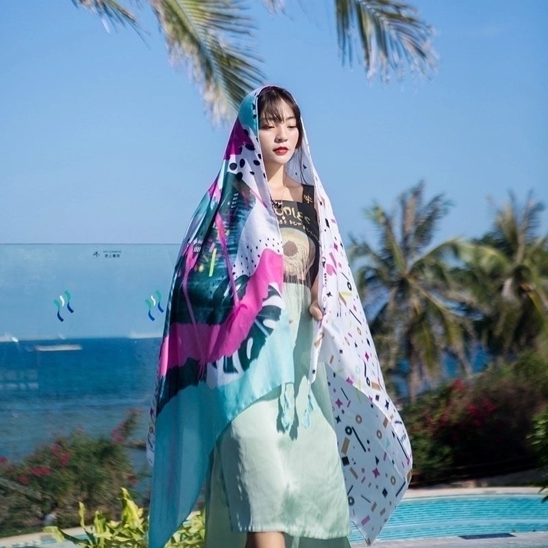 Women's Casual Ethnic Style Flamingo Satin Shawl