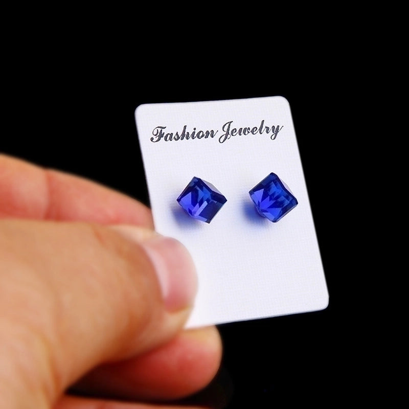 1 Pair Minimalist Geometric Artificial Crystal Magnet Stud Earrings