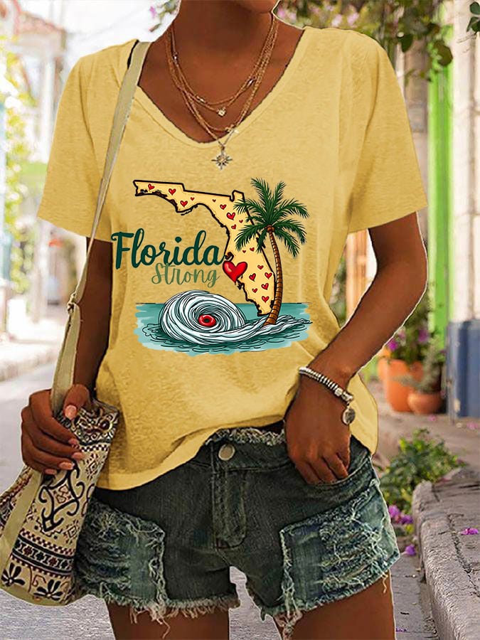 Women's Florida Strong Casual V-Neck T-Shirt