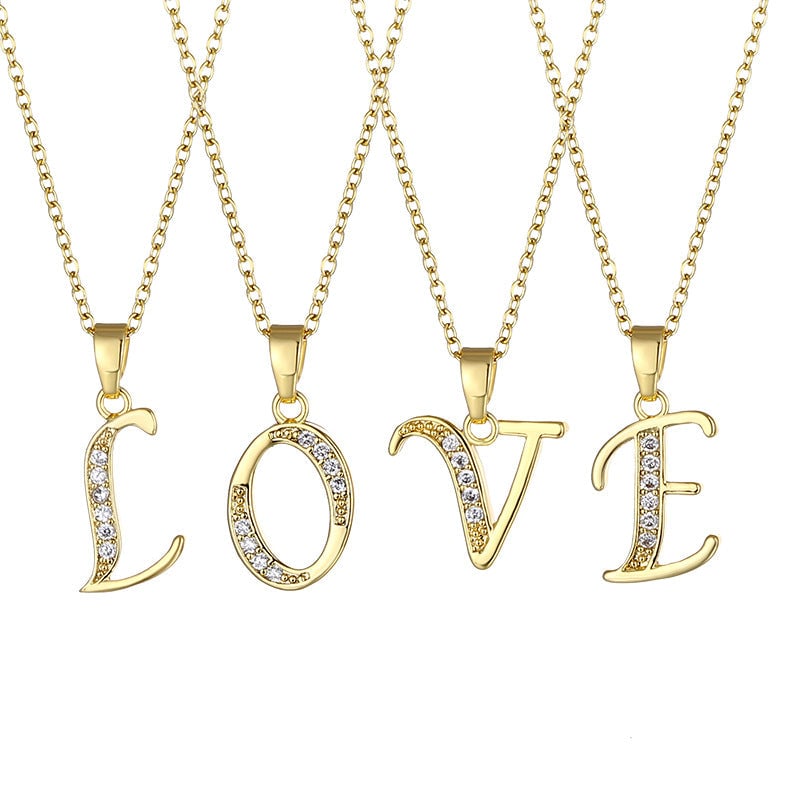 Minimalist Letter Text Number Stainless Steel Electroplating Necklaces
