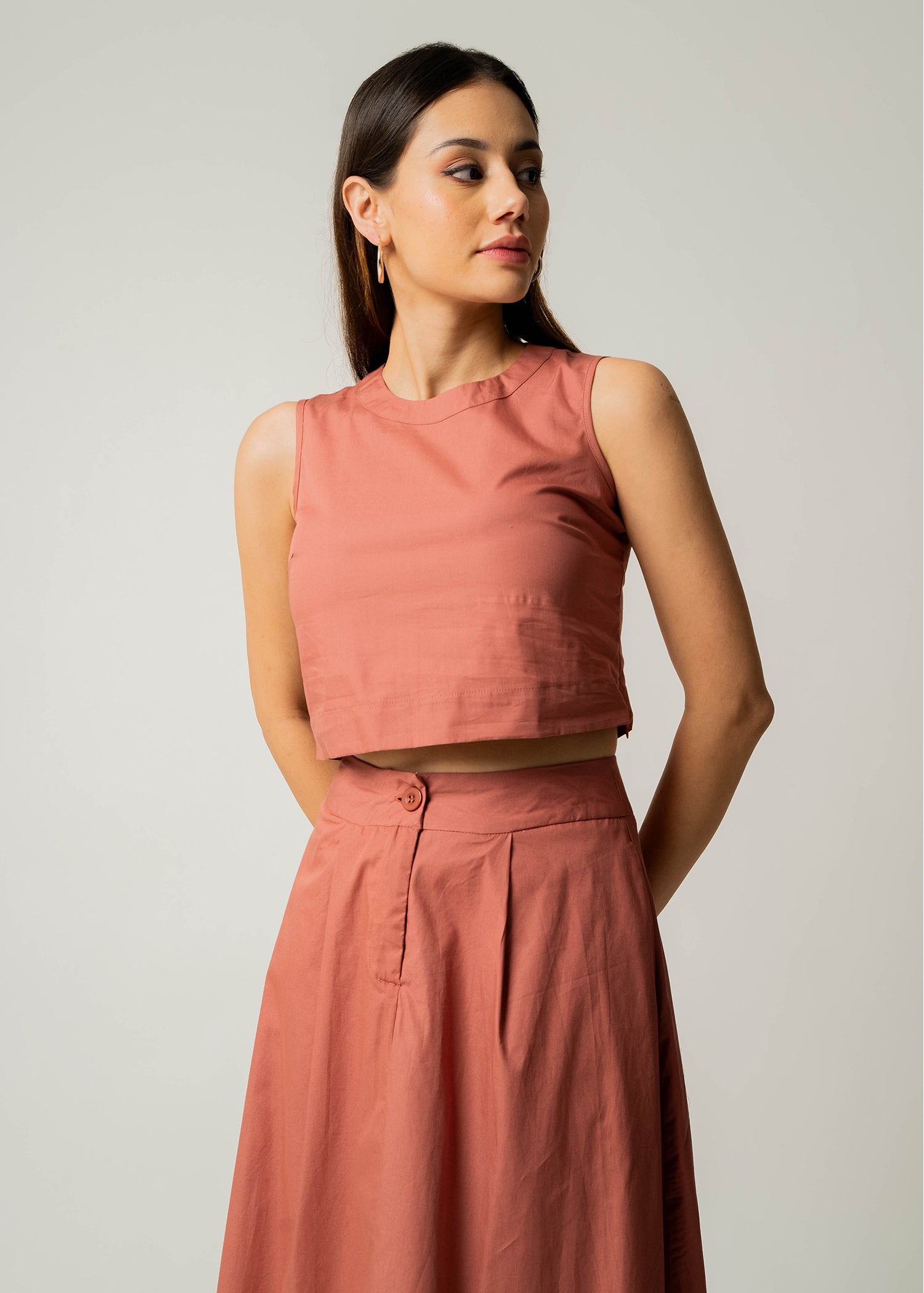 Flared Maxi Skirt With Side Pockets