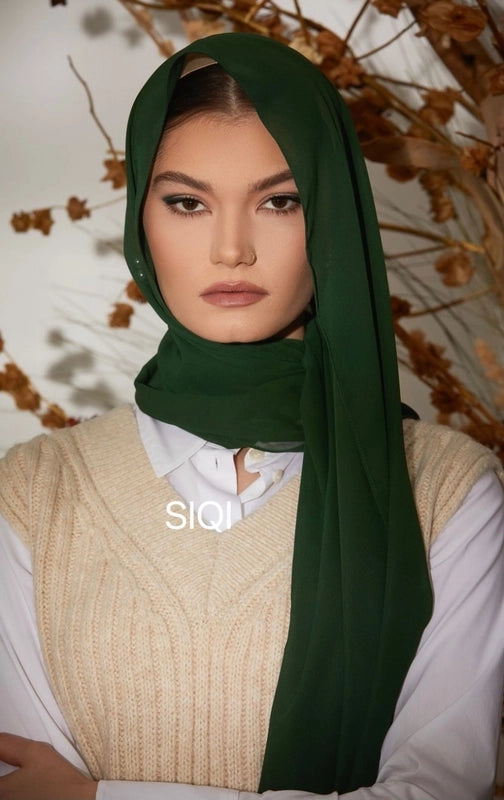 Women's Minimalist Solid Color Chiffon Scarf
