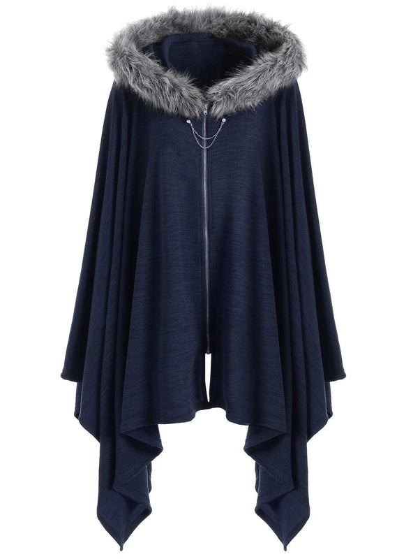 Women's Minimalist Solid Color Faux Fur Acrylic Shawl