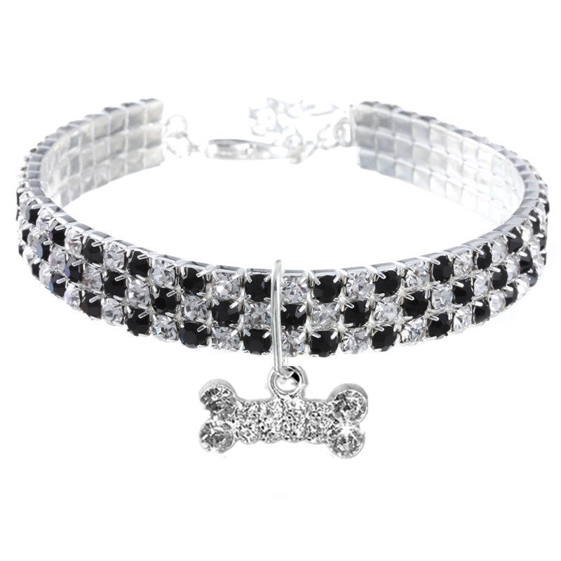 Minimalist Classic Style Commute Alloy Bow Knot Inlay Pet Collar