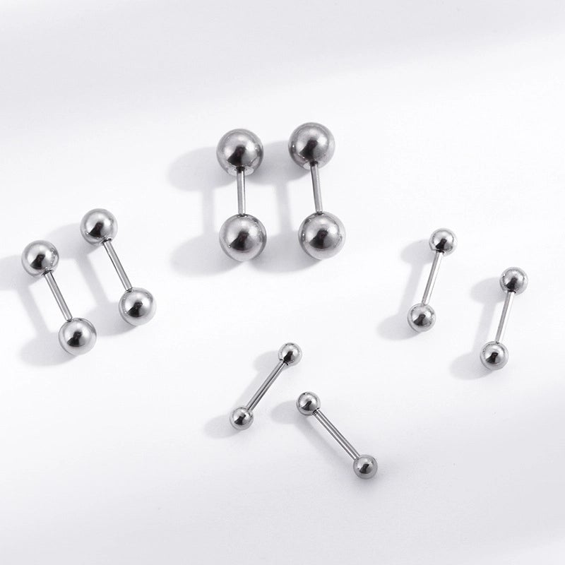1 Pair Ear Cartilage Rings & Studs Minimalist Geometric 316L Stainless Steel  Plating