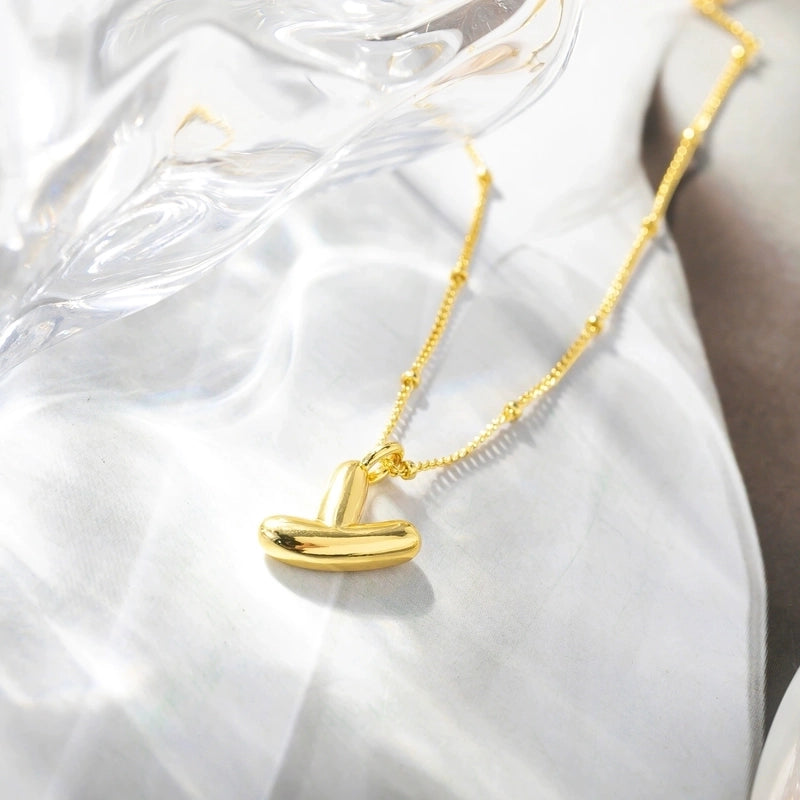 Minimalist Streetwear Letter Copper K Gold Plated Pendant Necklace