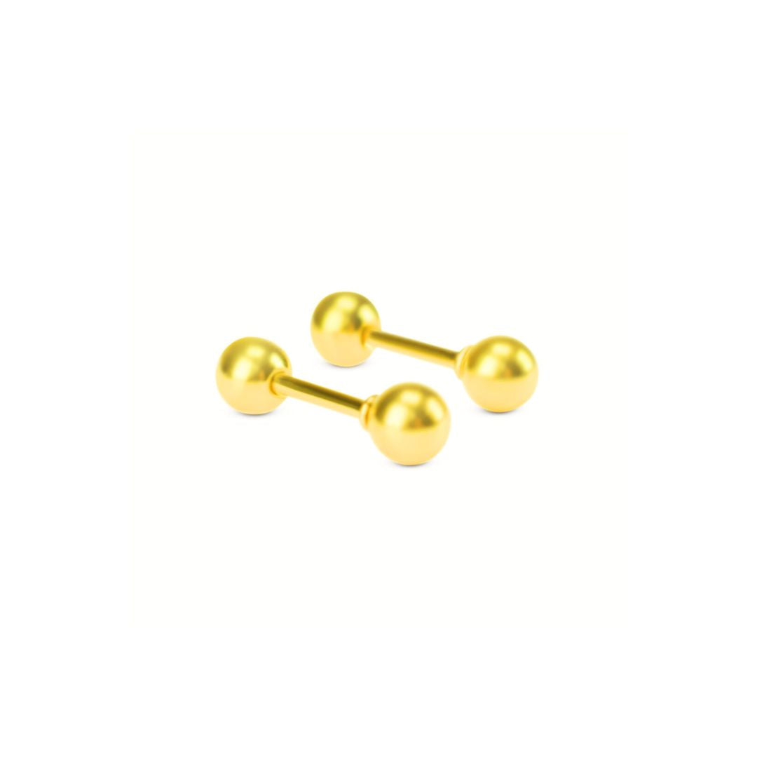 4mm Double ball studs - Gold