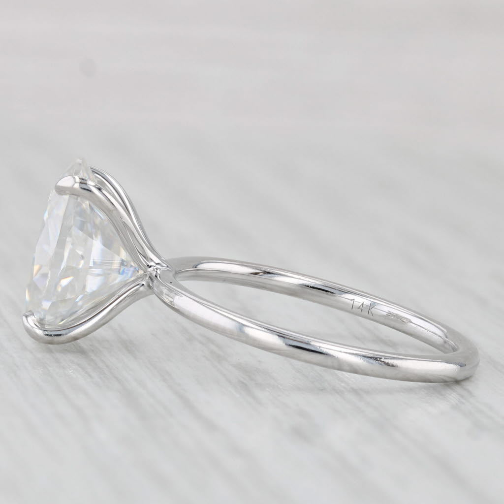 4.45ct Oval Moissanite Solitaire Engagement Ring 14k White Gold Size 8