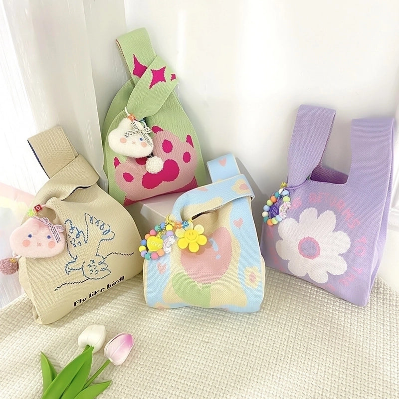 Women's Medium Polyester Animal Cartoon Flower Cute Classic Style Lock Clasp Handbag