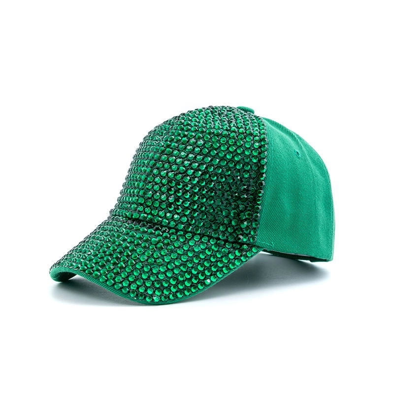 Women's Elegant Color Block Chain Curved Eaves Baseball Cap