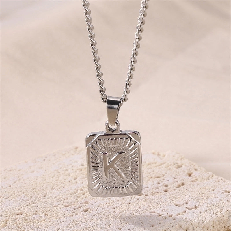 Hip-hop Letter Titanium Steel Plating Gold Plated Pendant Necklace