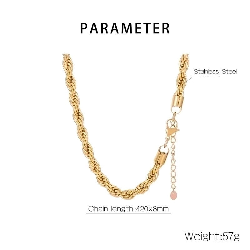 Casual Minimalist Solid Color 304 Stainless Steel 18K Gold Plated Plating Stainless Steel Necklaces