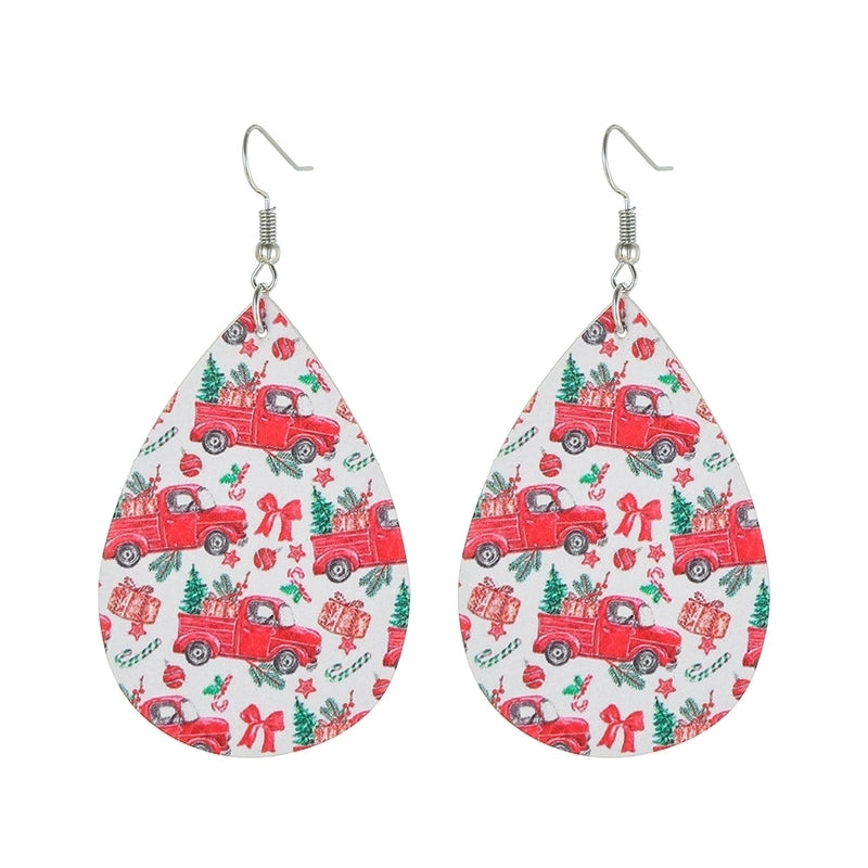 Fashion Water Droplets Pu Leather Handmade Women's Drop Earrings 1 Pair