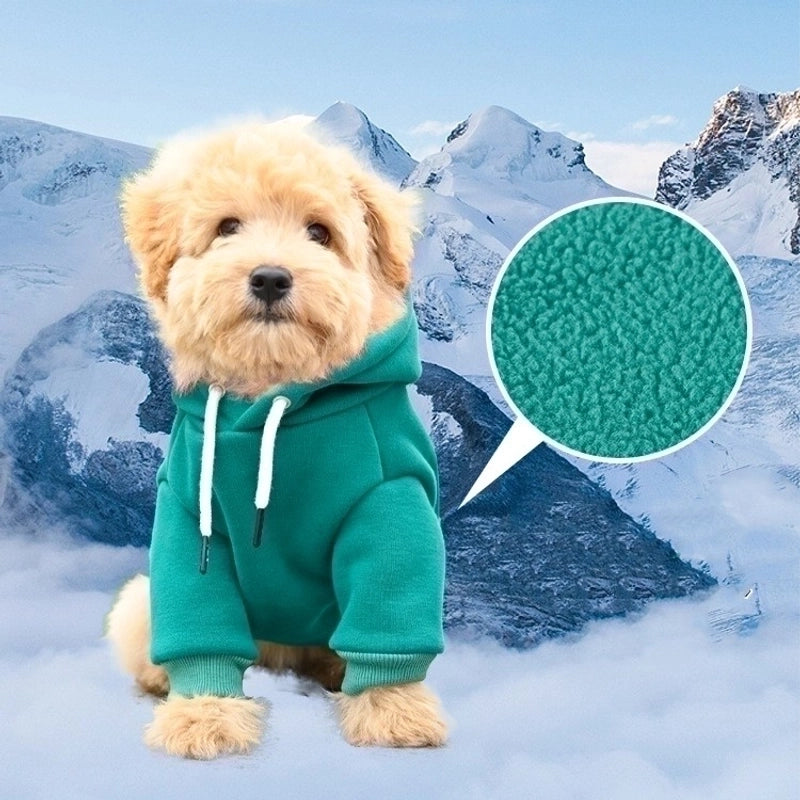 New Pure Color Cotton Pet Hooded Dog Clothes