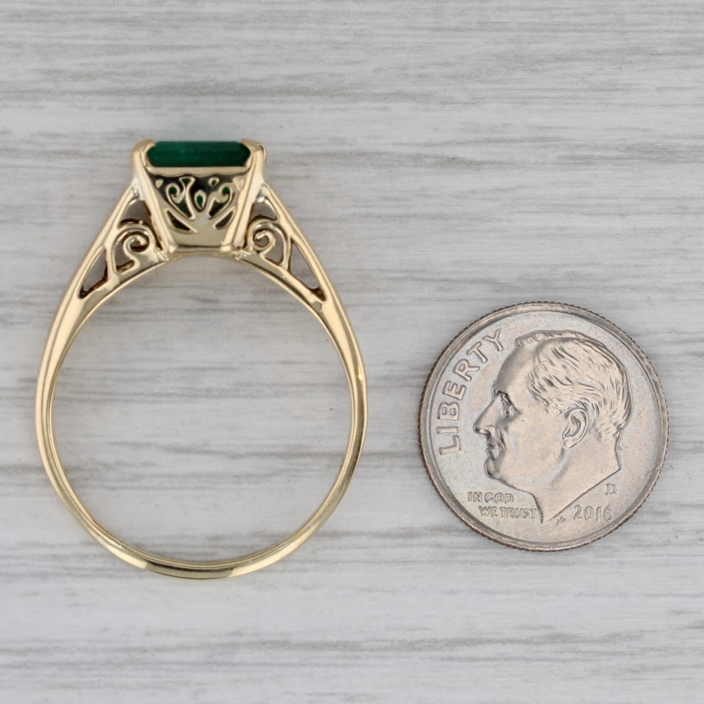 2.95ct Emerald Solitaire Ring 18k Yellow Gold Size 11.5