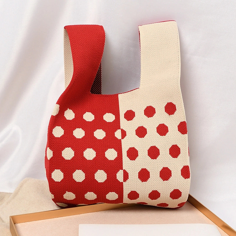 Women's Small Polyester Geometric Streetwear Open Tote Bag
