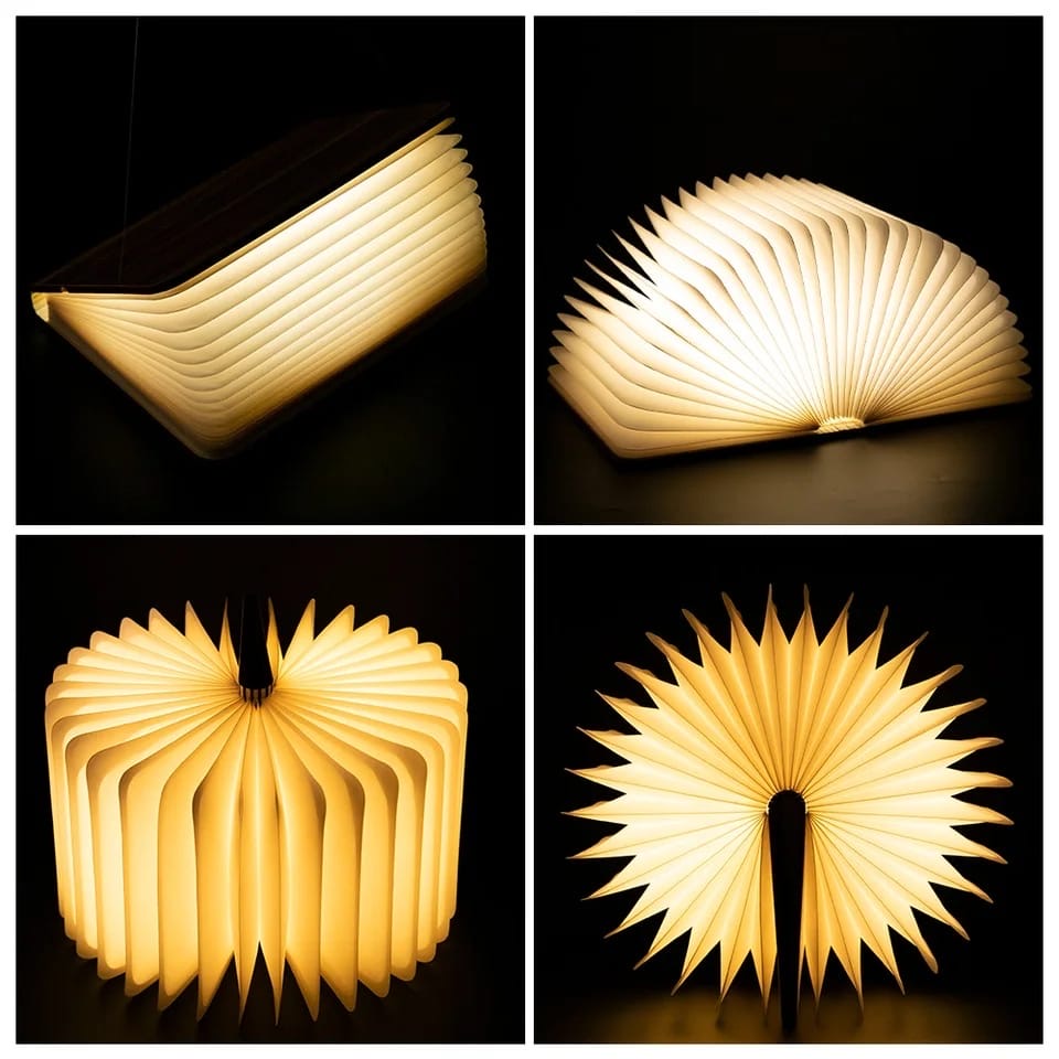 BOOK WOODEN RECHARGEBLE LED LAMP