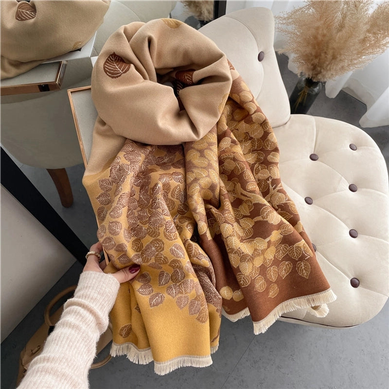 Women's Minimalist Classic Style Color Block Imitation Cashmere Polyester Scarf