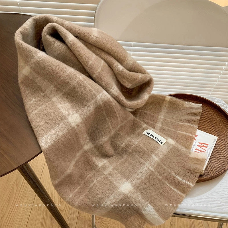 Women's  Soft Thickened Scarf  Simple Cool Temperament Warm Autumn And Winter
