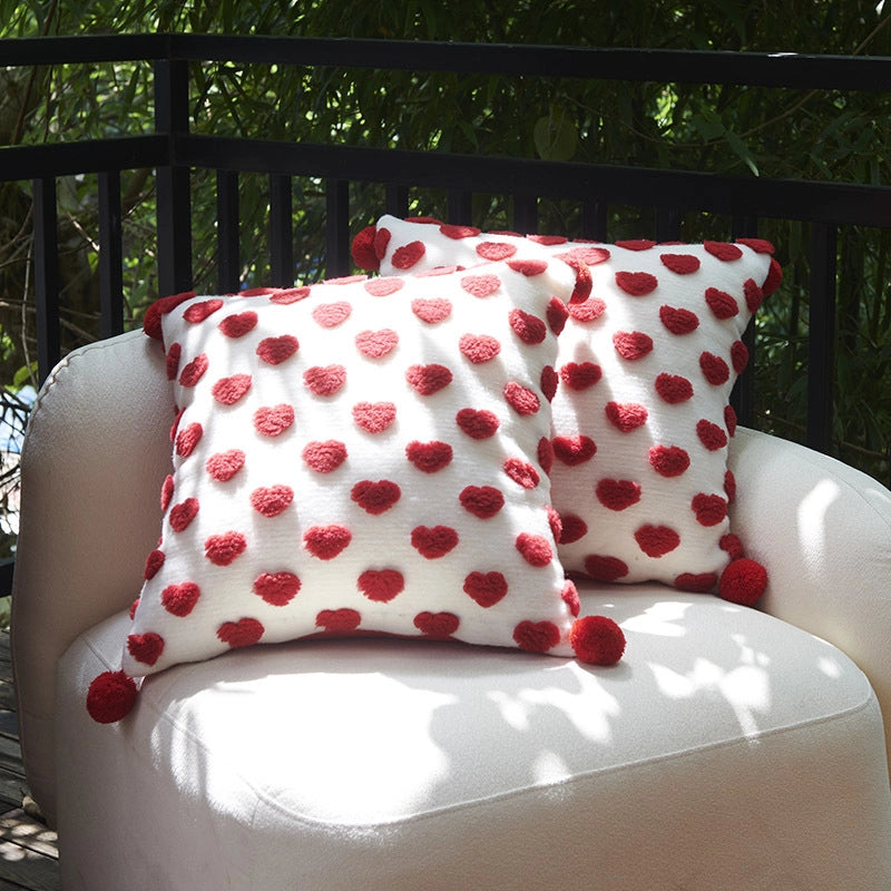 Minimalist Heart Shape Plush Throw Pillow Pillow Cases Couch & Sofa Decor