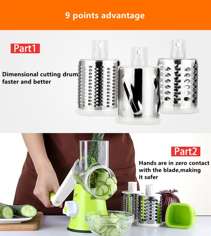 Multifunctional Manual Vegetable Spiral Slicer Cutter with Premium Hand Rotary Grater Drum Rs 1999