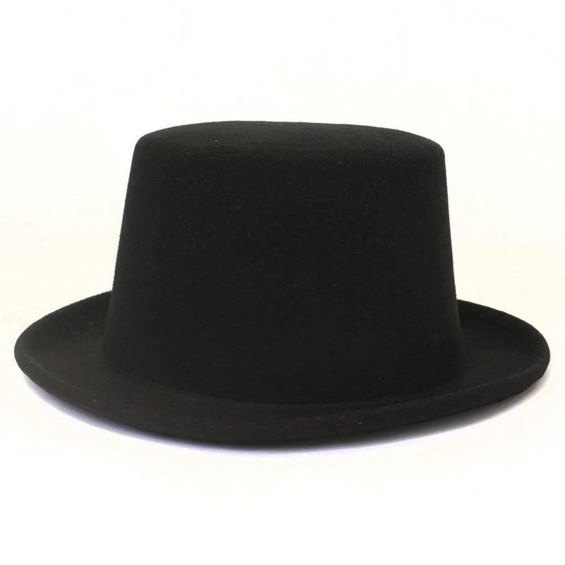 Autumn And Winter New Gentleman Hat Men's Black Felt Top Hat Stage Performance Catwalk Show Magician High Top Woolen Hat