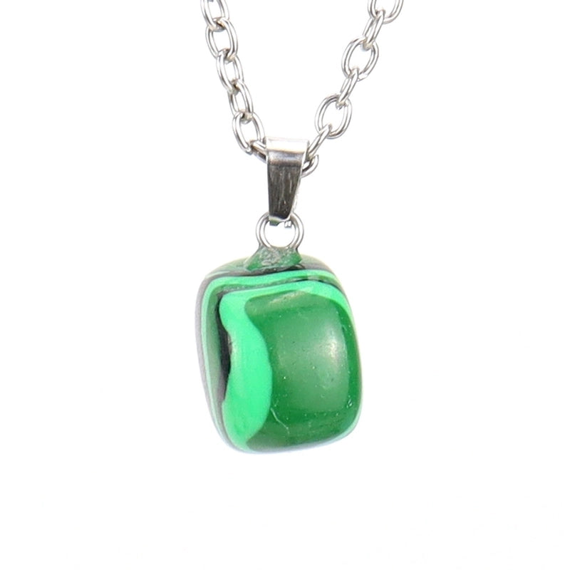 Minimalist Geometric Natural Stone Ferroalloy Knitting Pendant Necklace