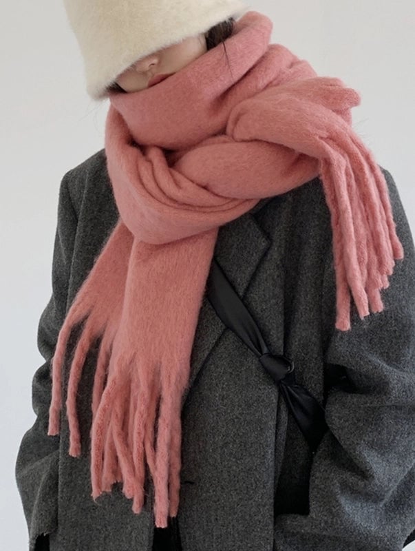 Brown Striped Scarf Women's Autumn And Winter  Trendy Winter Warm Imitation Cashmere Windproof Scarf For Students
