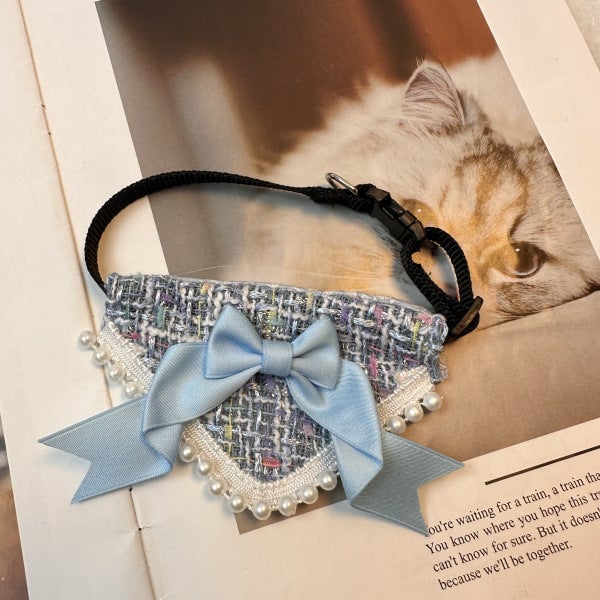 Elegant Bow Pearl Design Dog Cat Bib