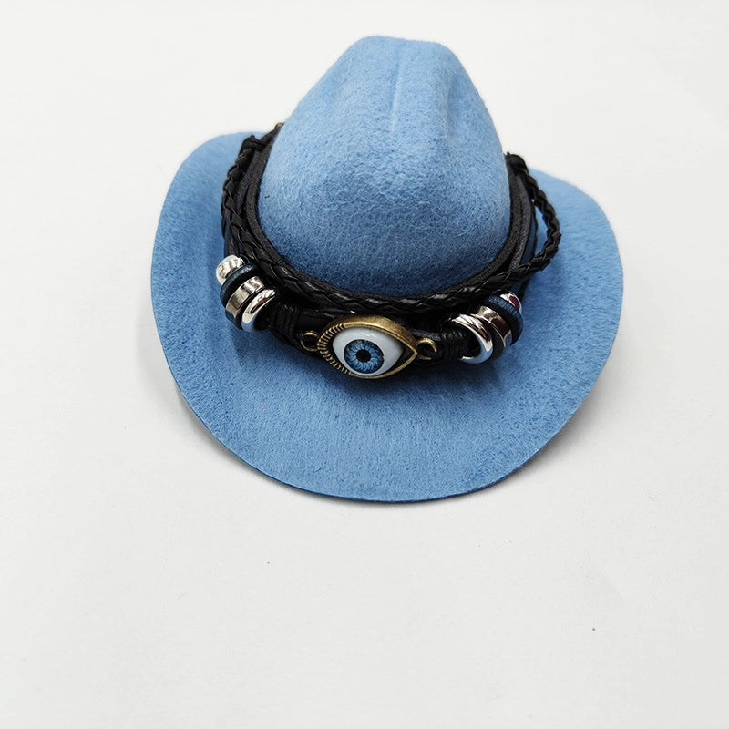Cowboy Style Polyester Solid Color Pet Hat