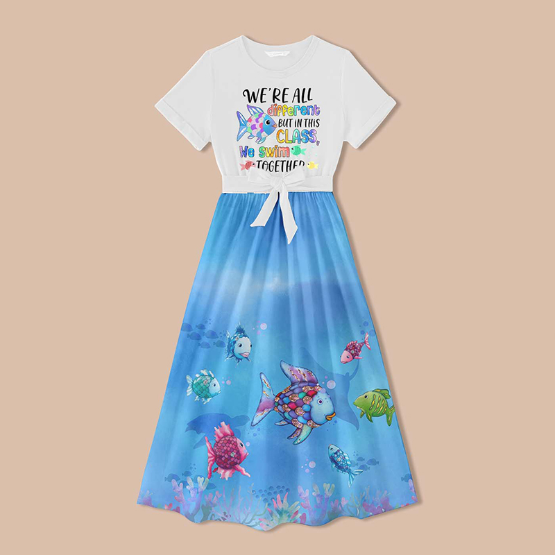 We're All Different But In This Class We Swim Together Teacher One Piece Dress