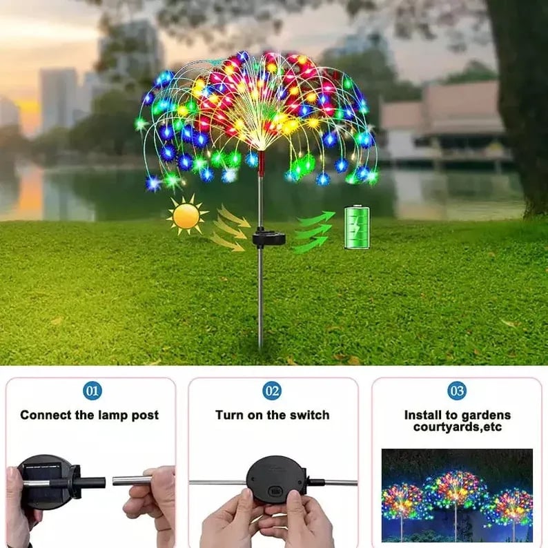 🔥LAST DAY 49% OFF🎁Waterproof  Solar Garden Fireworks Lamp