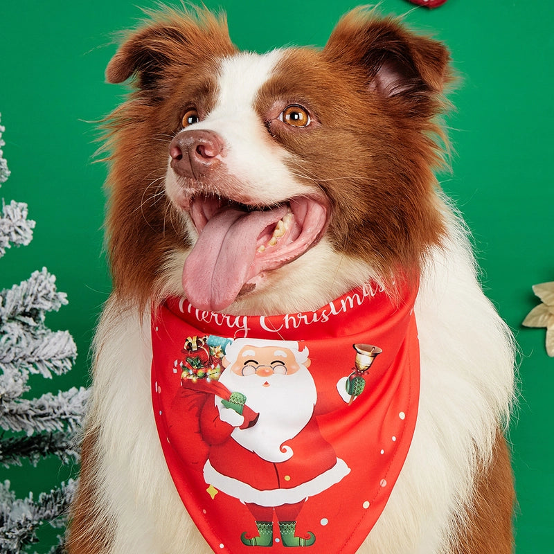 Minimalist Polyester Christmas Christmas Tree Santa Claus Pet Saliva Towel