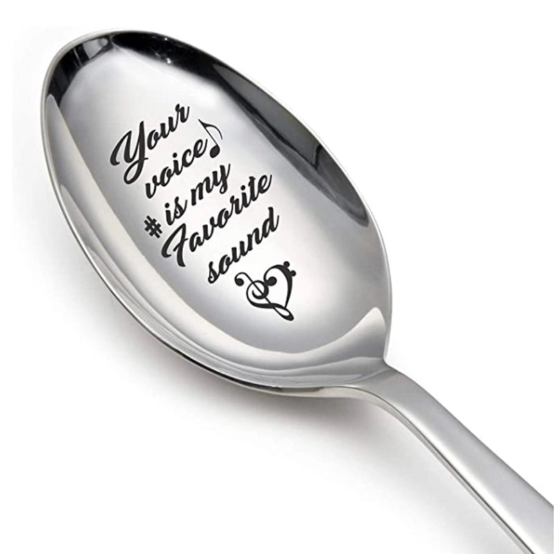 New Valentine's Day Gift Lettering Stainless Steel Long Handle Spoon