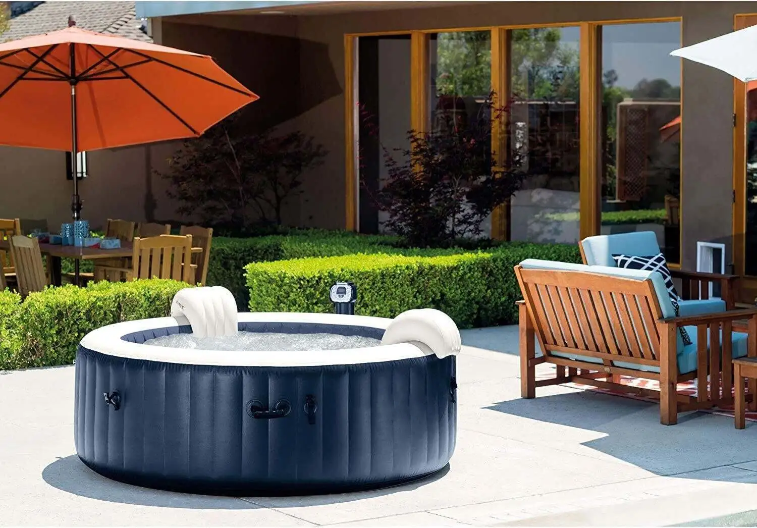 ⏰Last Day Sale $29.95💥Coleman Inflatable Spa Hot Tub with Heated Water System and 140 Bubble Jets🛀| Fits Up to 4 People