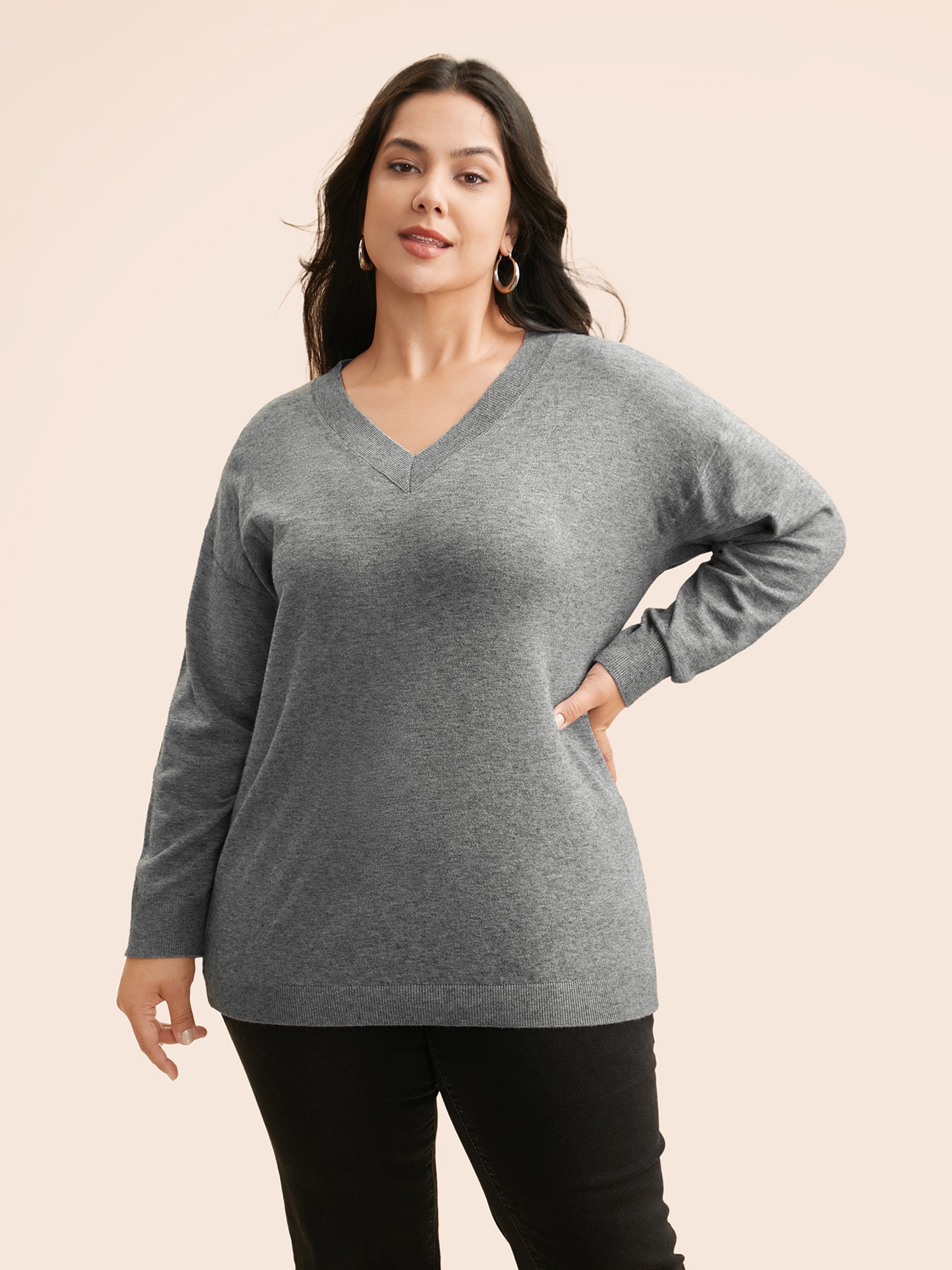 Supersoft Drop Shoulder V-Neck Top