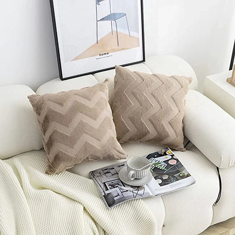 Fashion Solid Color Short Plush Pillow Cases Couch & Sofa Decor