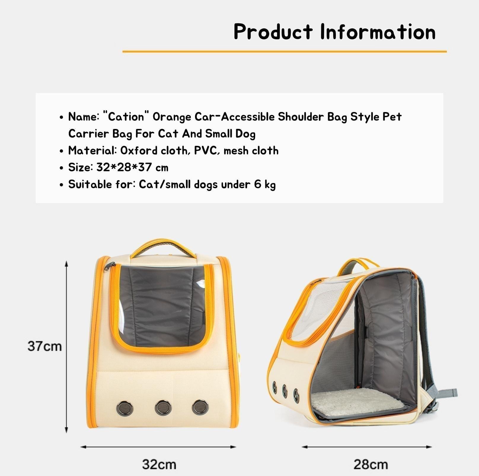 Car-Accessible Shoulder Bag Style Cat Carrier Small Dog Carrier