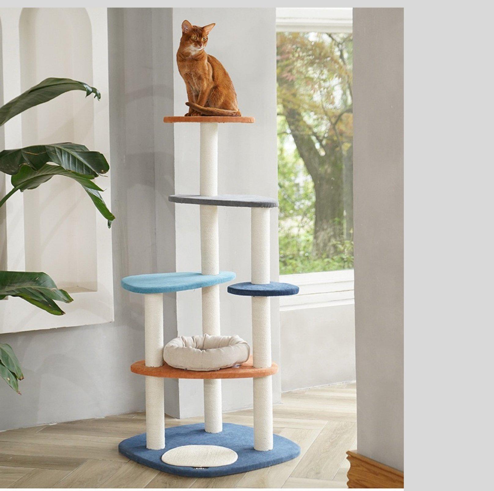 Abstract Cat Tree with Multiple Platforms