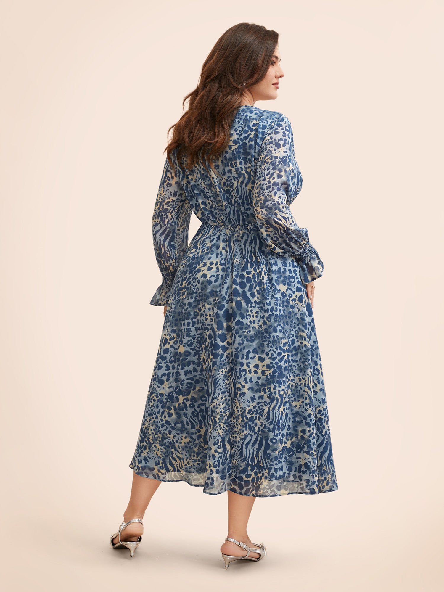 Leopard Print Chiffon Tie Knot Dress