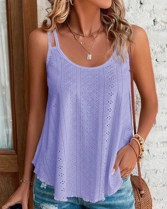 Crew Neck Sleeveless Tank Top