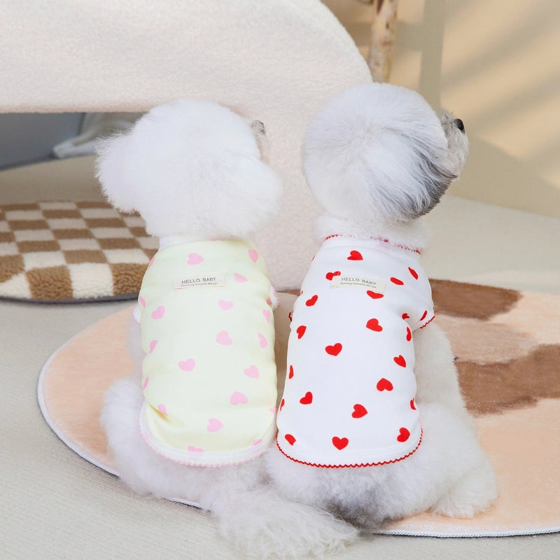 Casual Polyester Heart Shape Pet Clothing