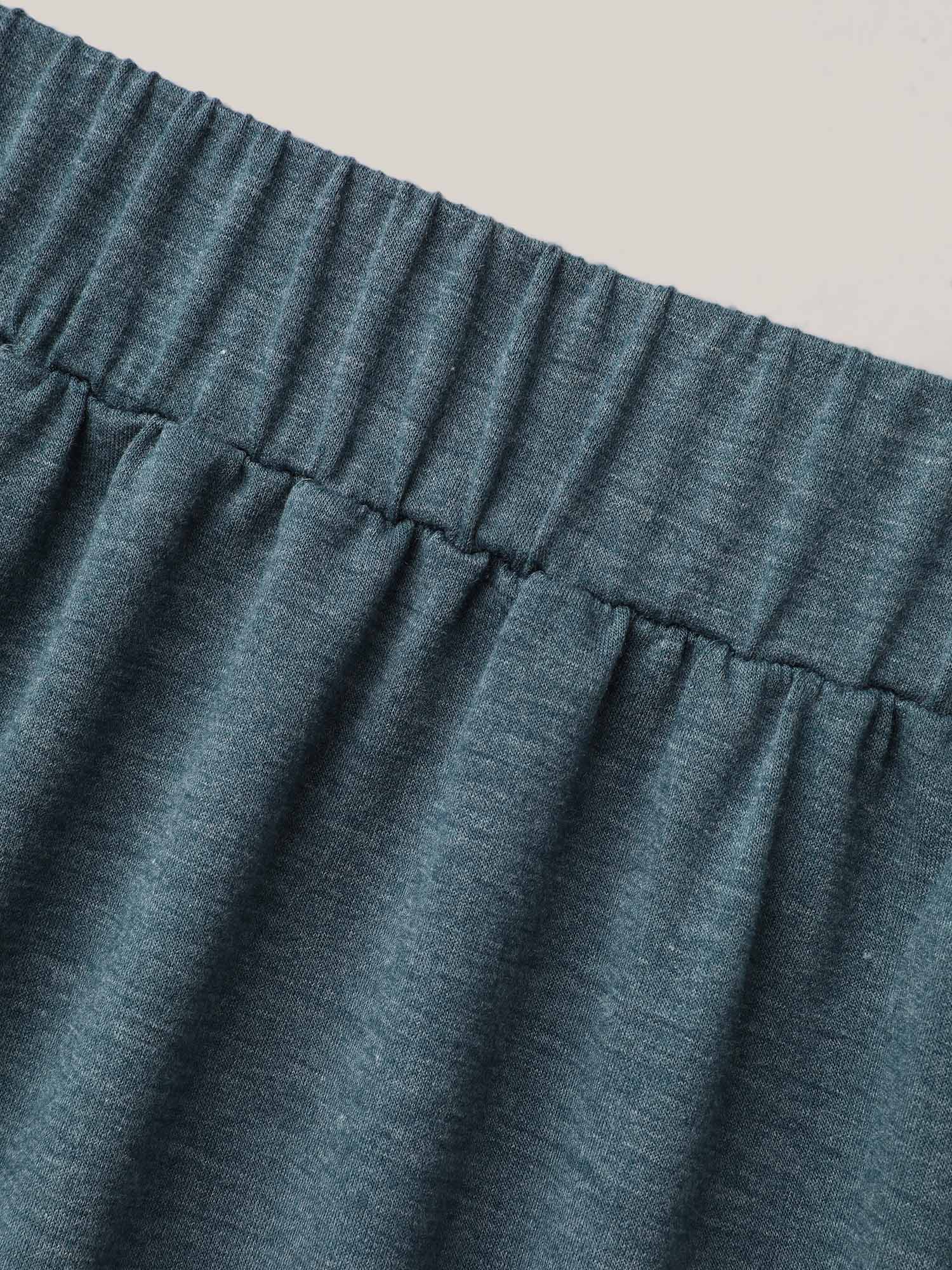 Heather Stretchy-Waist Pleated Midi Skirt