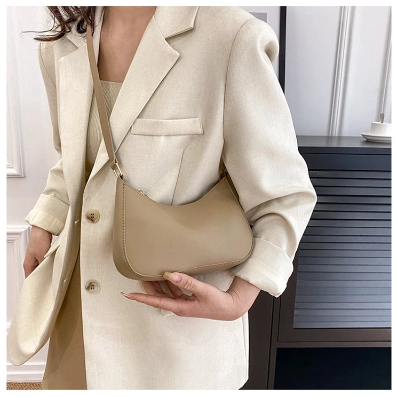 Women's Medium Pu Leather Solid Color Elegant Square Zipper Square Bag